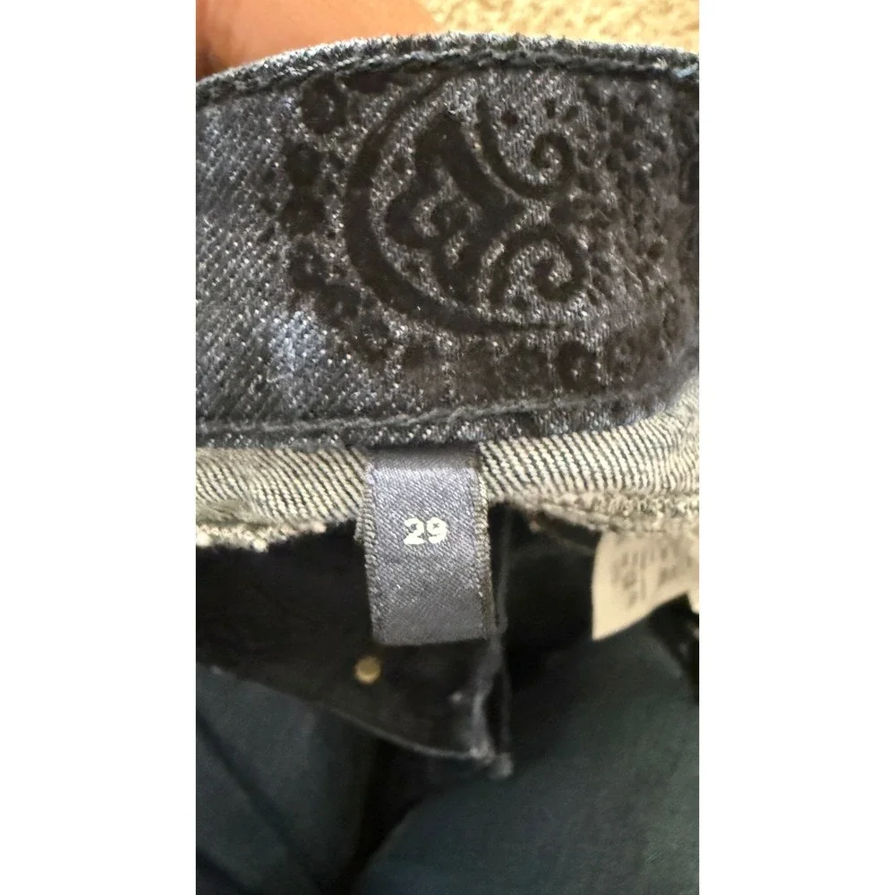 Emporio Armani Jeans Lara Paisley Flocked Velvet Denim Slim Pants Indigo ii25‎